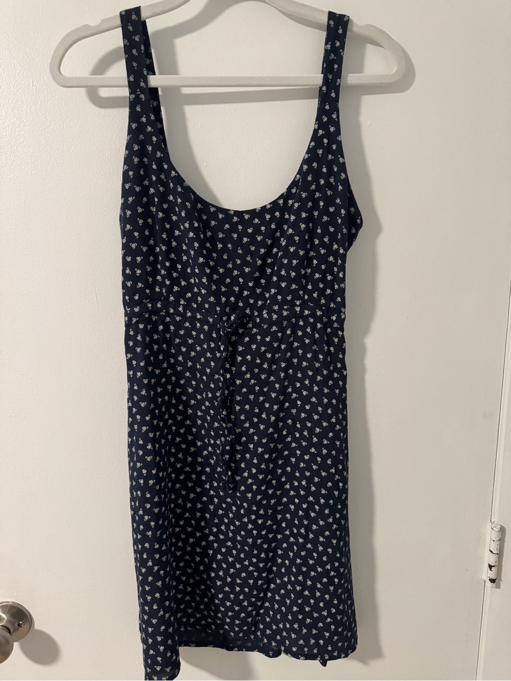 Brandy Melville Navy Tank Dress with White Floral Print